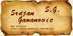 Srđan Gamanović vizit kartica